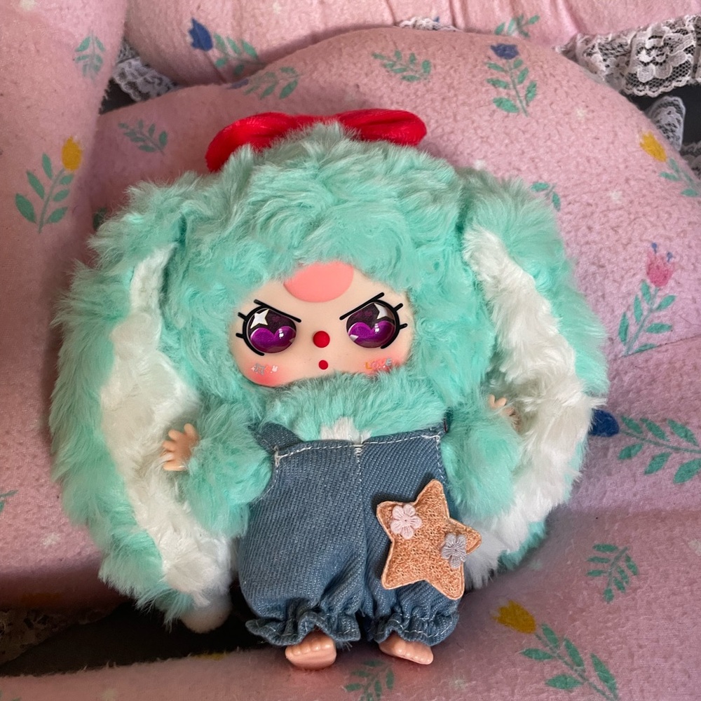 Baby Three Macaron Cute Bunny V2 Plush Pendant (Mint)